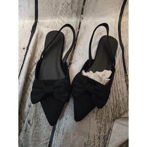 Women Fashion Bow Knot Flat Sling Sandals with Pointed Toe